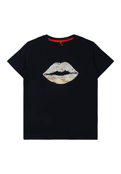 The new pige "T-shirt" - LIPS - NAVY  